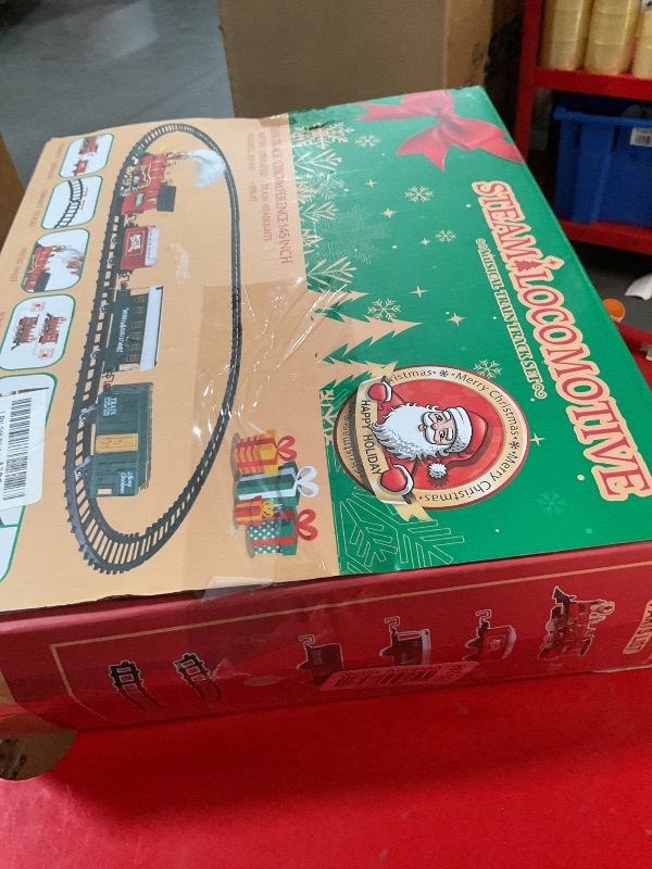 Photo 1 of OleFun Christmas Train Set, Electric Train with Water Steam, Sounds & Lights, Model Train Set for Under The Xmas Tree, Railway Kit Gifts for 3, 4, 5, 6, 7, 8+ Year Old Boy & Girl