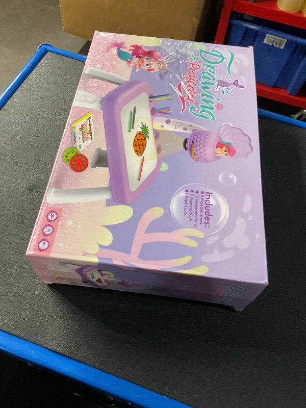 Photo 1 of Drawing Projector for Kids,Arts and Crafts for Kids,Include Drawing Board,Crayons,Coloring Book,Stickers etc,Kids Toys for Age 3-5 Year Old Girls Christmas & Birthday Gifts (Mermaid Drawing Kit)