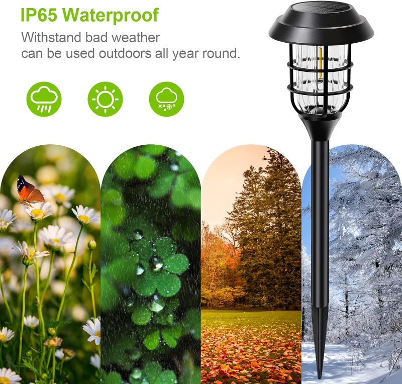 Photo 1 of ?Upgraded?Solar Pathway Lights Outdoor, 8-Pack Large LED Solar Lights Outdoor Waterproof, Super Bright Outside Solar Lights for Yard, Solar Powered Landscape Lighting for Garden Walkway, Warm White