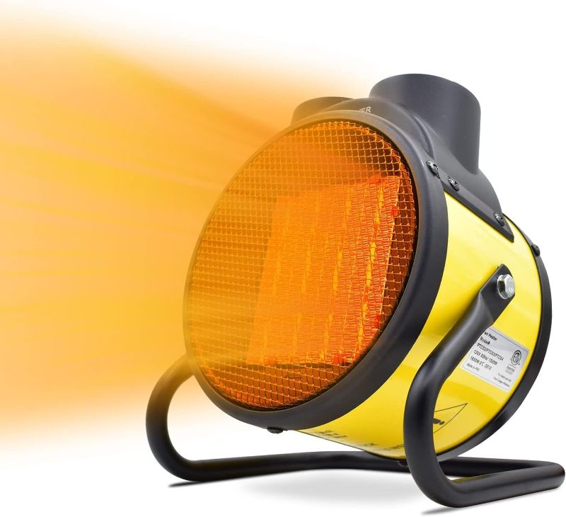 Photo 1 of (POWER TESTED) Electric Patio Heater - Greenhouse Fan Heater Portable Space Heater, Adjustable Thermostat, for Greenhouse, Garage, Office, Workplace, PTC Fast Heating, Electric Ceramic Heaters,Metal Base
