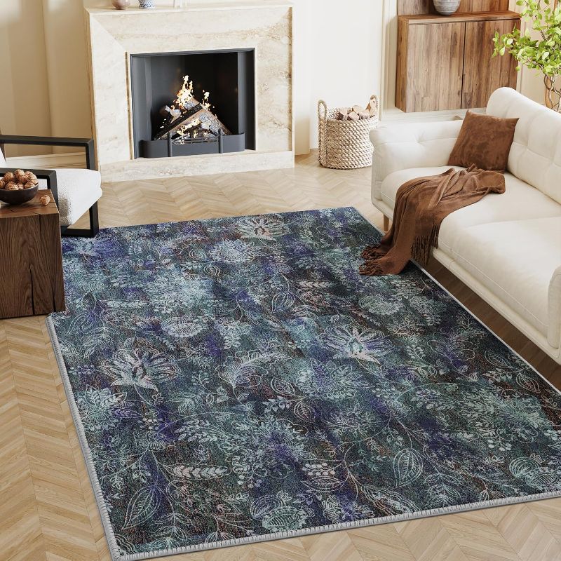 Photo 1 of  Paisley Floral Vintage Area Rug - 3"X5" Soft Bedroom Rug Machine Washable Entryway Mat, Non Slip Pet Friendly Indoor Floor Accent Carpet for Bathroom Mudroom Basement Studio