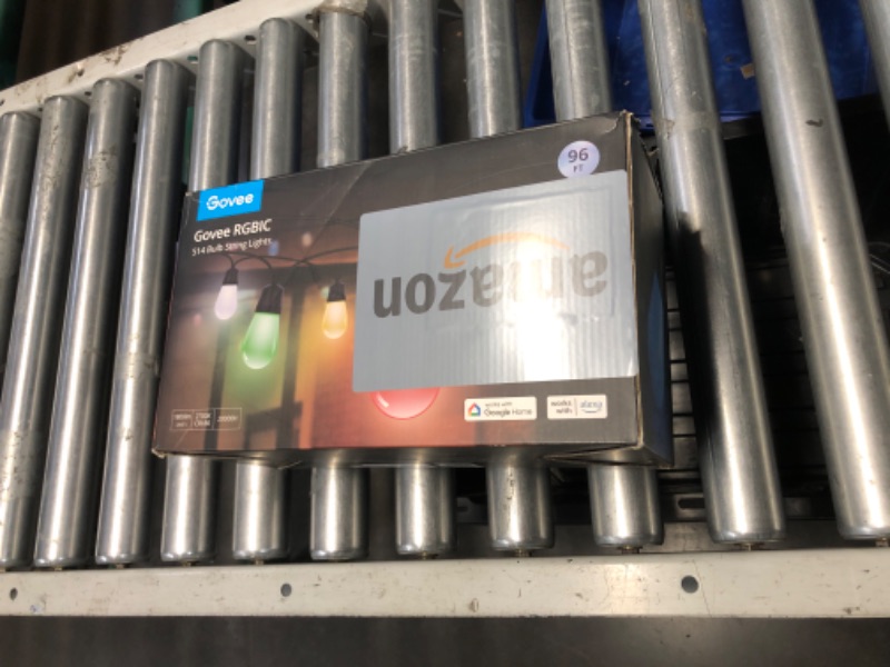 Photo 1 of Govee Smart Outdoor String Lights H7021, RGBIC Warm White 96ft (2 Ropes of 48ft) LED Bulbs for Outdoor, WiFi Patio Lights Work with Alexa, Google, APP Control, IP65 Waterproof