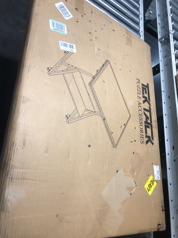 Photo 1 of Tektalk Rotating Jigsaw Puzzle Table with Angle & Height Adjustment, Wooden Puzzle Board with Cover & 4 Colored Drawers, Tilting Puzzle Easel with Legs & 4 Roller Wheels, for Up to 1500 Pieces