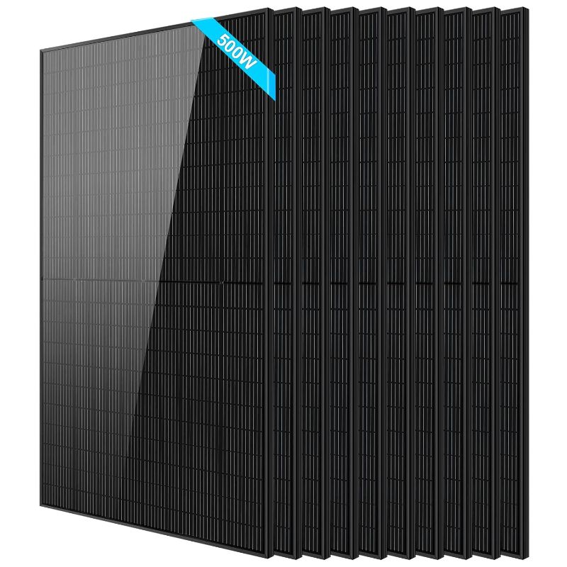 Photo 1 of ***TRUCK/TRAILER PICKUP ONLY***
SUNGOLDPOWER 10PCS 500 Watt Monocrystalline Solar Panel UL61730 11BB Grade A Cell,Black,IP68, for 12V/24V/48Vdc RV,Home,Farms,Parking Lot,Marine,on/Off-Grid System(5000W)
