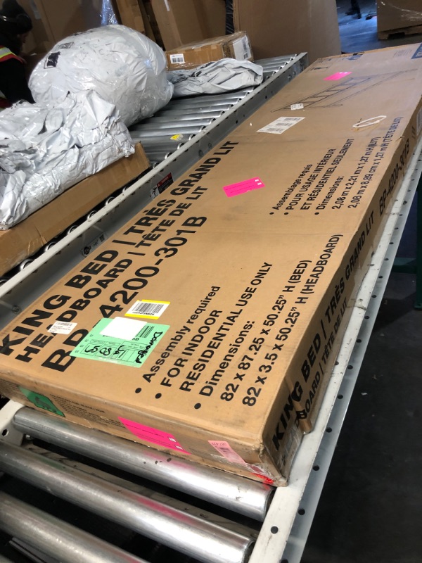 Photo 1 of **PARTS ONLY NON REFUNDABLE**PARTIAL SET BOX 1 OF 3 ONLY**
Office Star Products OSP Home Furnishings Farmhouse Basics King Headboard Only, Rustic Black Finish