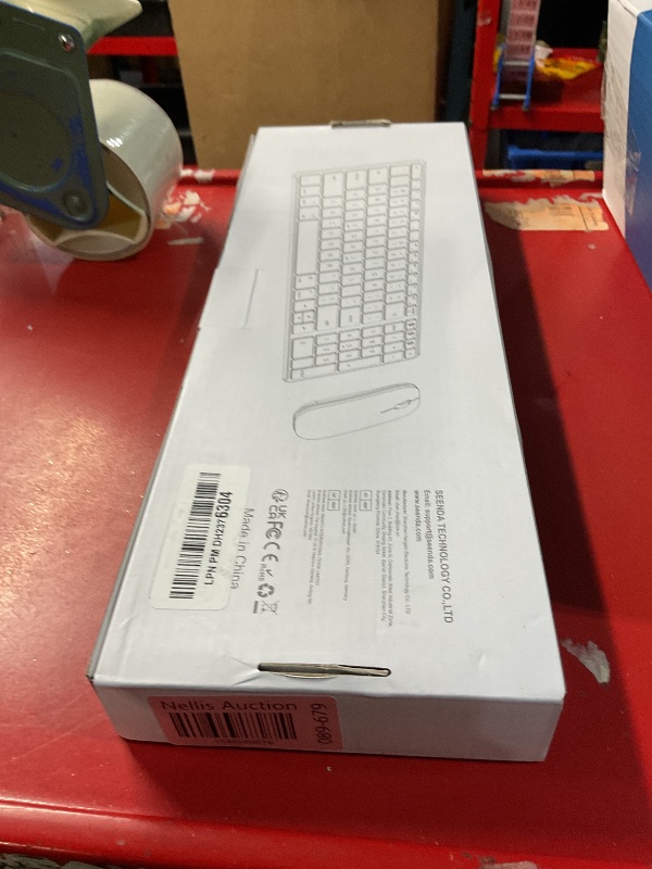 Photo 1 of Wireless Bluetooth Keyboard and Mouse for Mac, Multi-Device Rechargeable Keyboard and Mouse Stainless Steel Full Size, Compatible with MacBook Pro/Air, iPad, iMac - White Silver