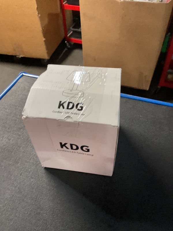 Photo 1 of KDG Modern Cordless Small Table Lamp, Portable LED Fabric Shade Desk Lamps, 5000mAh Rechargeable Battery Operated Lighting for Bedroom, Bedside, Bar, Living Room, Dining Room, Night Light(Gold)