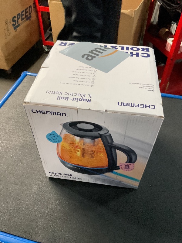 Photo 1 of Chefman Electric Kettle with Tea Infuser, 1L 1500W, Removable Lid for Easy Cleaning, Boil-Dry Protection, Stainless Steel Filter, BPA Free, Auto Shut Off Hot Water Boiler, Small Electric Tea Kettle