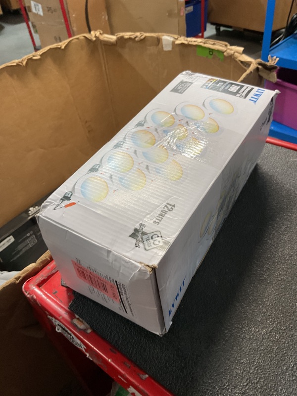 Photo 1 of LVWIT LED Recessed Light 4inch, Can Lighting Color Selectable 2700/3000/4000/5000/6000K 5CCT, 7W(85W Equivalent) Dimmable Downlight with E26 Conversion Kit, Retro Fit Ceiling Light Fixtures, 12 Pack