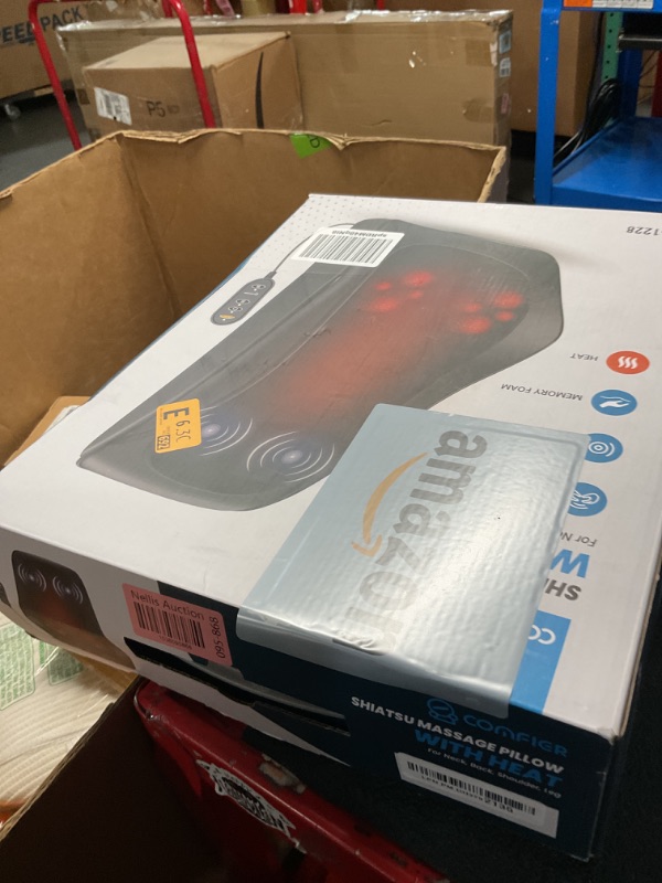 Photo 1 of COMFIER Back Massager with Heat, Shiatsu Neck and Back Massager with Heat for Back Pain, Soothing Heating & 3D Kneading Massage Pillow Gift for Men Women