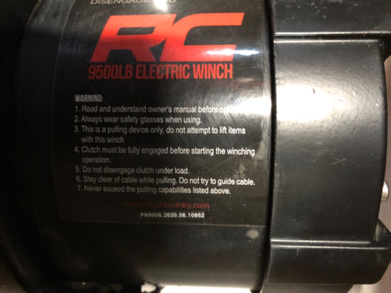 Photo 1 of ***NOT FUNCTIONAL - DAMAGED - SEE COMMENTS***
Rough Country 9,500LB PRO Series Winch with Synthetic Rope - 12V Waterproof 5.5HP Electric Winch for Jeeps, Trucks, Off Road Recovery Winch with Remote