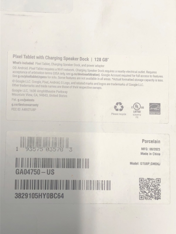 Photo 5 of ***FACTORY SEALED*** Google Pixel Tablet with Charging Speaker Dock - Android Tablet with 11-Inch Screen, Smart Home Controls, and Long-Lasting Battery - Porcelain/Porcelain - 128 GB