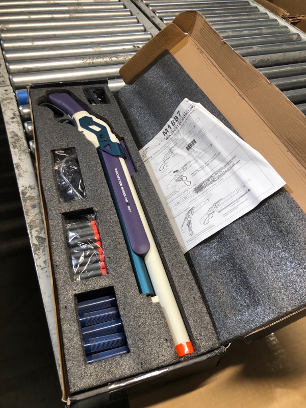 Photo 1 of Shell Ejection Toy Rifle Lever Action Shotgun Toy Foam Blaster with Protective Goggle and Stirp Band for Teen Youth