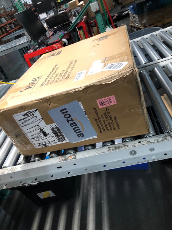 Photo 1 of DMI Drop Arm Portable Toilet Commode, Extra-Wide Seat, 500 Pound Weight Capacity, Bucket with Lid Included, Adjustable Legs, Elderly Assistance Products, Grey