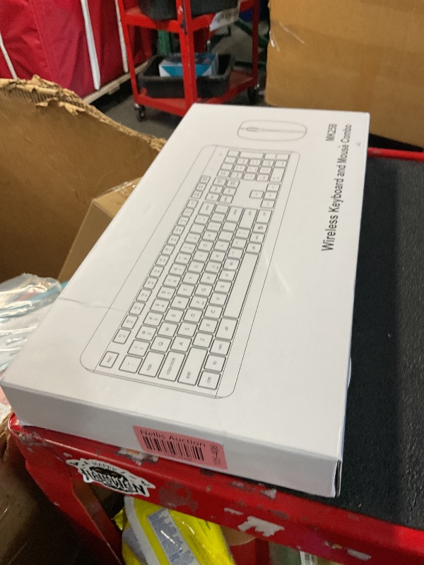 Photo 1 of Wireless Keyboard and Mouse Combo, Full Size Silent Ergonomic Keyboard Mouse, Long Battery Life, Optical Mouse, 2.4G Lag-Free Cordless Mouse Keyboard for Computer, Mac, Laptop, PC, Windows