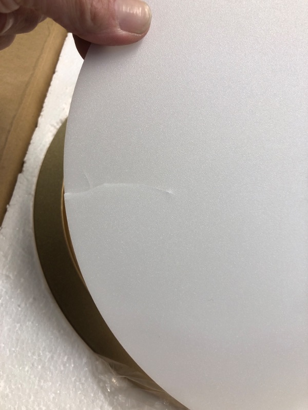 Photo 3 of **LIGHT COVER IS CRACKED**
ZUYURT Dimmable Gold Flush Mount Ceiling Light, Modern Round LED Ceiling Lights Fixture, Kitchen Flushmount Light for Bedroom Hallway Laundry Room 2700 K-6000 K 5CCT