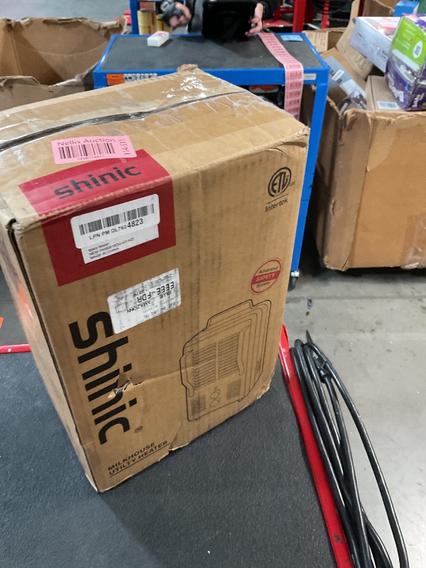 Photo 1 of Shinic Space Heater,1500W Milkhouse Heater with Thermostat, Stay Cool Durable Metal Housing, Overheat protection, 3-Prong Plug, Tip-Over Auto Shut Off, Utility Heater for Garage, Bedroom, Greenhouse