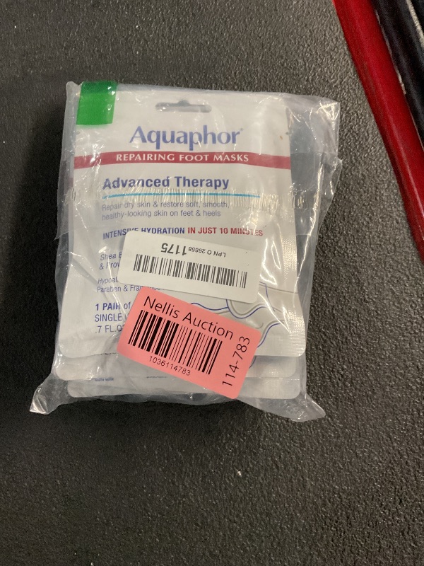 Photo 1 of Aquaphor Repairing Foot Masks, Moisturizing Socks for Dry Feet, Hydrating Foot Care Treatment with Avocado Oil and Shea Butter, Pack of 6