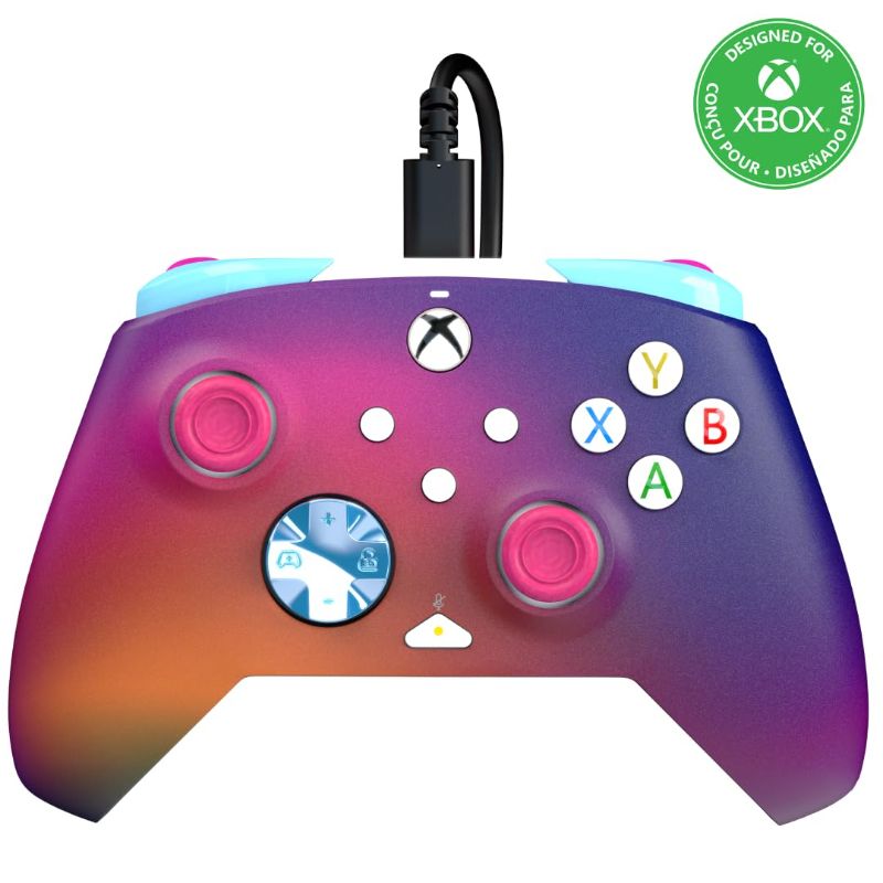 Photo 1 of **MISSING CORD**
PDP Gaming REMATCH Enhanced Wired Controller Licensed for Xbox Series X|S/Xbox One/PC/Windows, Mappable Back Buttons, Advanced Customizable App - Pink/Purple Australian Opal (Amazon Exclusive)