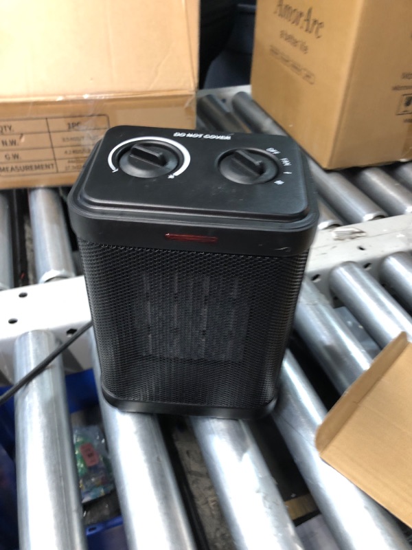 Photo 3 of ***USED - UNABLE TO TEST***
1500W Space Heater, Small Space Heater for Indoor Use, PTC Ceramic Space Heater with Thermostat, 3 Modes, Safety Quiet Heating, Multiple Protection, Portable Heater for Office Room Desk Use