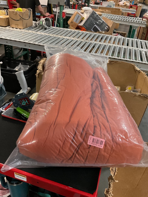 Photo 1 of **COMFORTER ONLY, USED**Monbix Queen Comforter Set - 7 Pieces Burnt Orange Bed in a Bag Queen Bedding Sets with Comforters, All Seasons Down Alternative Comforter Bed Set with Sheets,Pillowcases & Shams