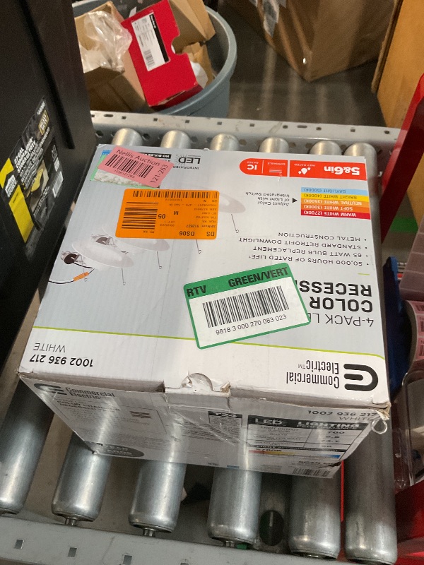 Photo 1 of Commercial Electric 5/6 in. Integrated LED Recessed Retrofit Light Trim with Selectable Color Temperature, (4-Pack) NS01dA09FR2-259