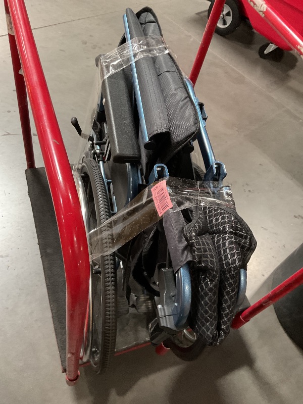 Photo 1 of **MISSING ARMREST**Medwarm Foldable Lightweight Wheelchair with Handbrakes, Adult Transport Wheelchair, Weighs Only 30 lbs, Flip Up & Height Adjust Armrest (22" Rear Wheel)