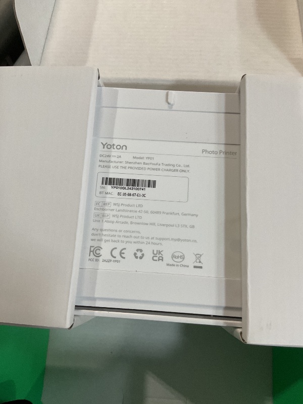 Photo 1 of (POWERS ON BUT IS DAMAGED) YOTON Photo Printer, Picture Printer with 54 Sheets (4"x6") & 1 Cartridges, Support AR Video Printing, WiFi Connection, Portable Photo Printer for iPhone/Android/Laptop