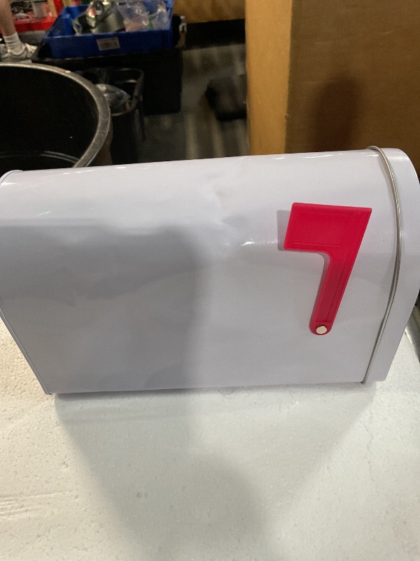 Photo 1 of (Used)(damaged)4E's Novelty 9" Tinplate Mailbox Toy for Kids – Sturdy Play Mailboxes for Kids, Valentines Day DIY Mail Box for Kids, Valentiens Mailboxes for Kids