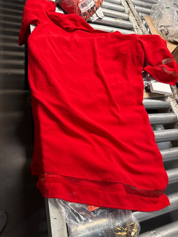 Photo 1 of **STOCK PHOTO FOR REFERENCE ONLY** Tshirt Midi Short Sleeve Dresses - Missufeintl Women's Ruched Bodycon Casual Fitted Sundress (Red, Medium)