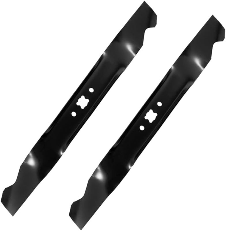 Photo 1 of (GOOD/FAIR CONDITION) Bularie 742-0616A 21"" Mower Blade Compatible with Cub Cad et MTD 42"" Mower Deck, 742-0616 Mulching Blades Fit for Cub Cad et Troy-Bilt LT1040 LT1042 RZT42, Replace 742-04308 942-0616, 2 Pack, black