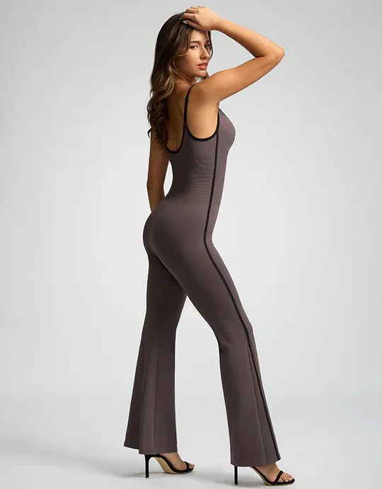 Photo 1 of Vilana Jumpsuits for Women Bellissimoe Flare Jumpsuit (Color Tea Leaf, Small)