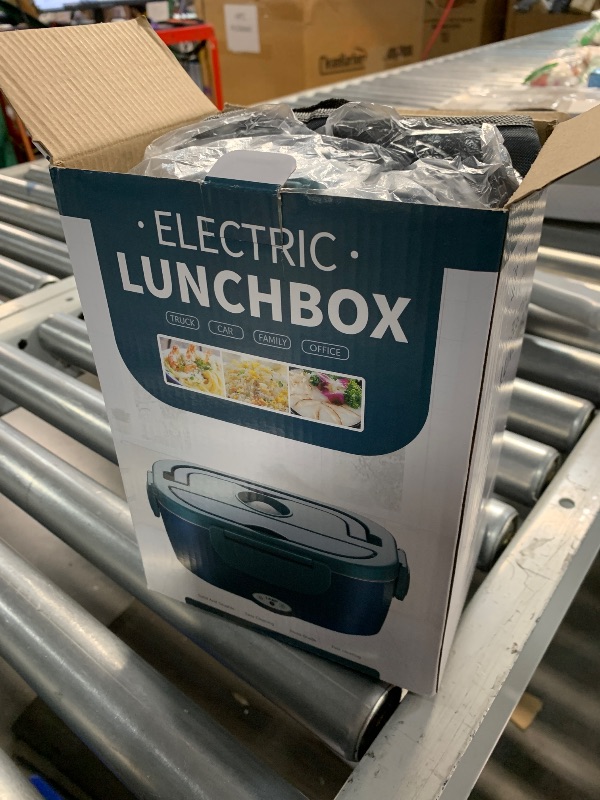 Photo 1 of (DAMAGED LID) Electric Lunch Box Food Heater, 60-80W Heated Lunch Box for Adults, 12V 24V 110V Portable Food Warmer LunchBox for Car Truck Work with 304 Stainless Steel Container, Driver Trucker White Elephant Gift