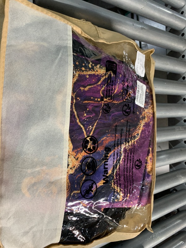 Photo 1 of ***(MISSING THE COMFORTER)****Black Gold Comforter Set Purple Marble Bedding Set King Size Black Marble Stone Abstract Artwork Bedroom Decor Black Marble Comforter Sets for All Season