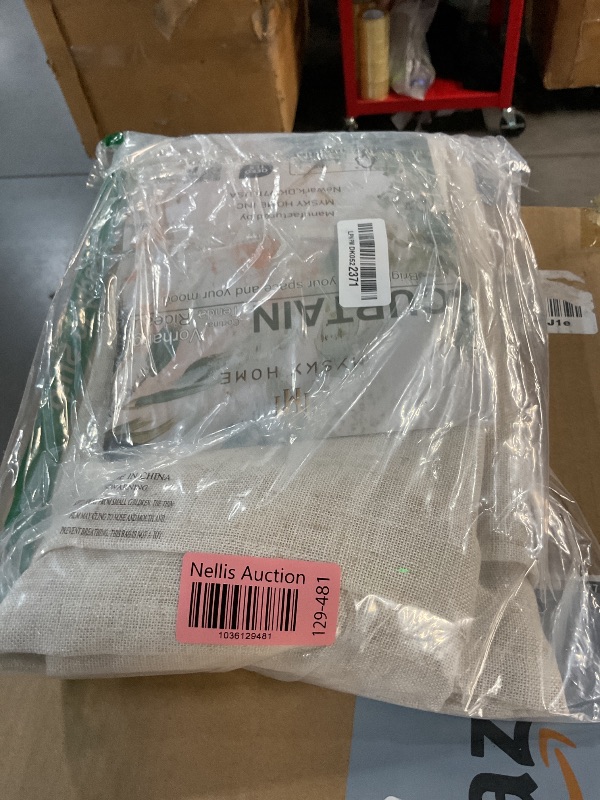 Photo 1 of MYSKY HOME Kitchen Window Curtains Half Sheer Drapes 45 Inches Long, Boho Farmhouse Style Linen Polyester Blend Fabric, Decorative Texture for Bathroom/Closet/Cafe, 50" x 45", Linen, 2 Pieces