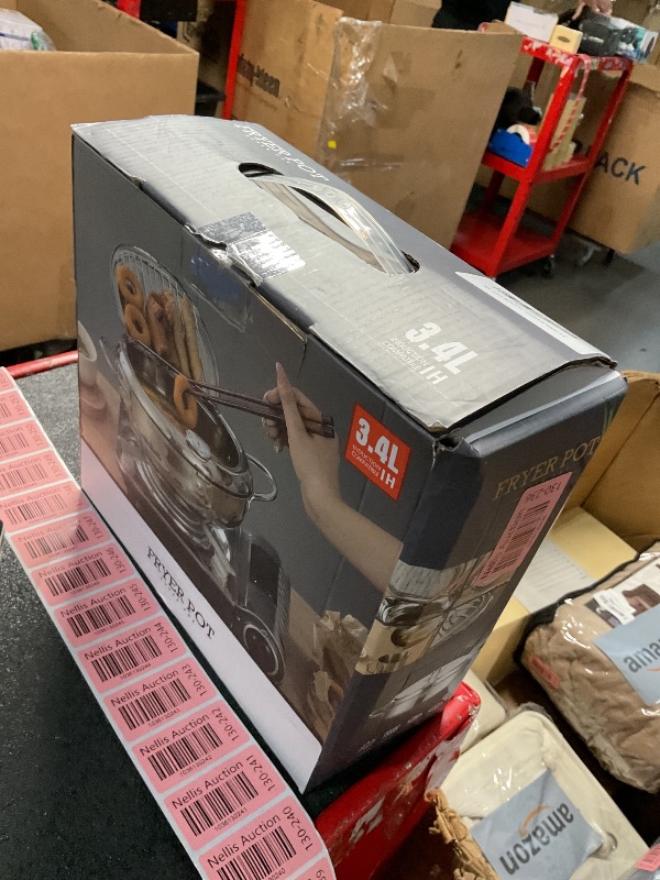 Photo 1 of **INDUCTION IS NOT FUCNTIONAL, USED**cuomaop Deep Fryer Pot, 304 Stainless Steel Japanese Frying Pot with Oil Drain, Temperature Control and Lid, Tempura Deep Fryer Pot for Kitchen Stove/Induction Cooker French Fries Fryer Chicken 9.4"