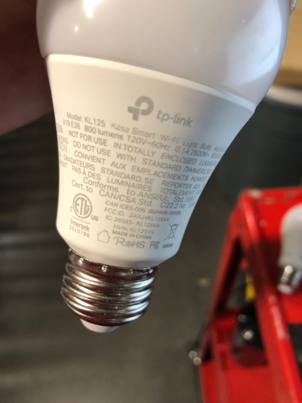 Photo 1 of ***MISSING 2 BULBS - SEE PICTURES - UNABLE TO TEST***
Kasa Smart Light Bulbs, Full Color Changing Dimmable Smart WiFi Bulbs Compatible with Alexa and Google Home, A19, 9W 800 Lumens,2.4Ghz only, No Hub Required, 2 Count (Pack of 1), Multicolor (KL125P4)