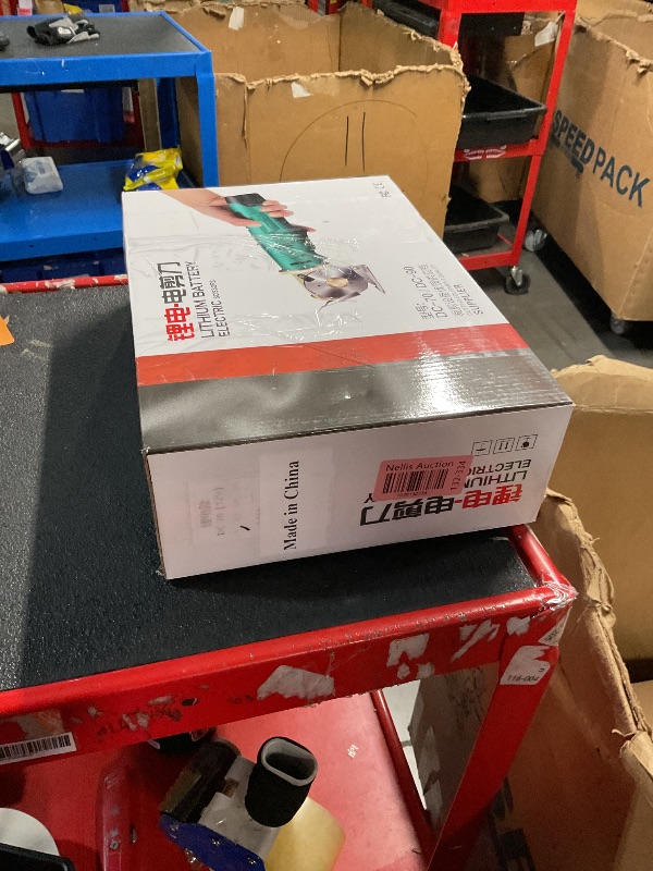 Photo 1 of MXBAOHENG Electric Rotary Cutter Cordless Electric Scissor Rechargeable Cardboard Cutter for Cloth/Paper/Carpet/Leather Cutting Thickness ?2.5cm (2 Batteries)