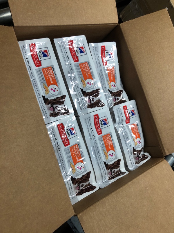 Photo 1 of ***NON-REFUNDABLE*** BOX OF 6 Hill's Science Diet Perfect Digestion, Adult 1-6, Digestive Support, Dry Dog Food, Salmon, Brown Rice, & Whole Oats, 3.5 lb Bag
