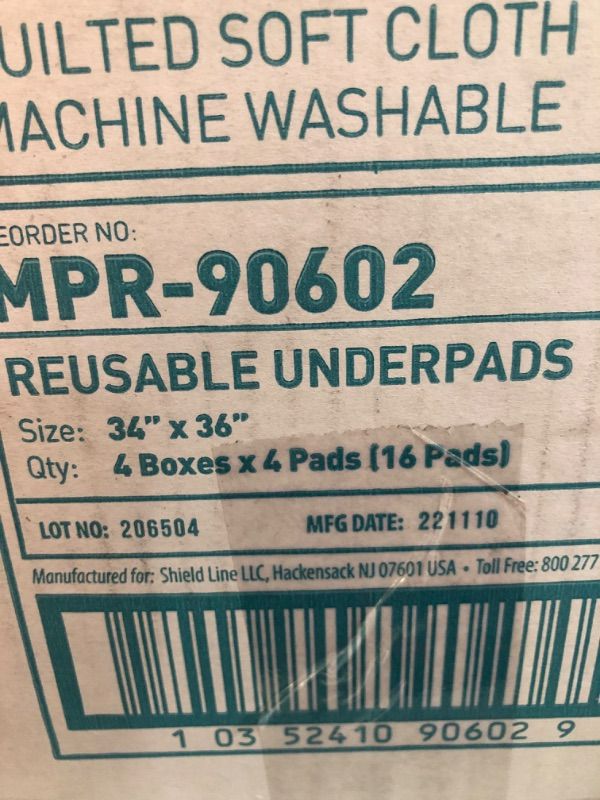 Photo 1 of ***NON-REFUNDABLE******FACTORY SEALED***MED PRIDE Reusable Washable Underpads 34x36 1 BOX OF FOUR 4-PACKS(16 PADS), Durable High Absorbency Leakproof Bed Pads for Incontinence Adults Women