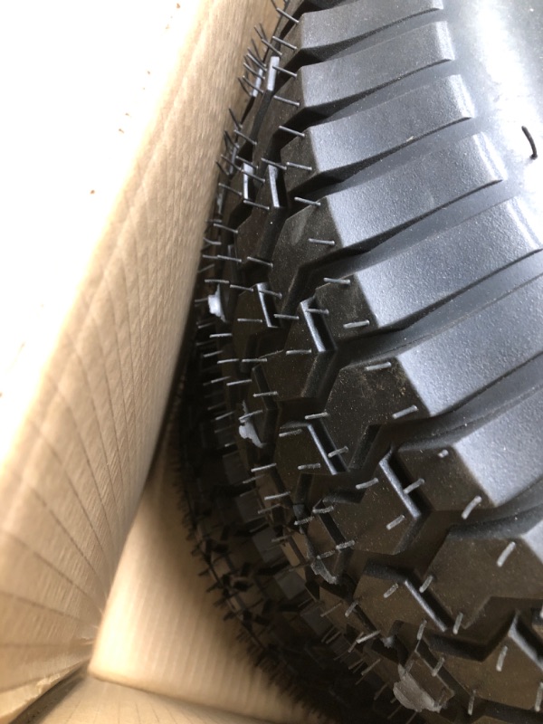 Photo 1 of (2-Pack) 20x8.00-8 Rear Tire and Wheel Assemblies - 4 Ply Tubeless Tire Compatible Replacement for Riding Lawn Mowers - 3/4" Borehole, 3.5" Offset Hub and 3/16" Keyway