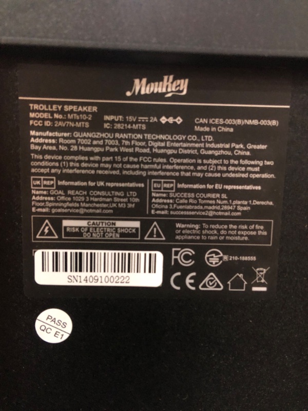 Photo 1 of ***PARTS ONLY**Moukey Karaoke Machine, 10" Woofer Portable PA System, Bluetooth Speaker with 2 Wireless Microphones, Lyrics Display Tablet Holder, Party Lights & Echo/Treble/Bass Adjustment Support REC/AUX/USB/TF