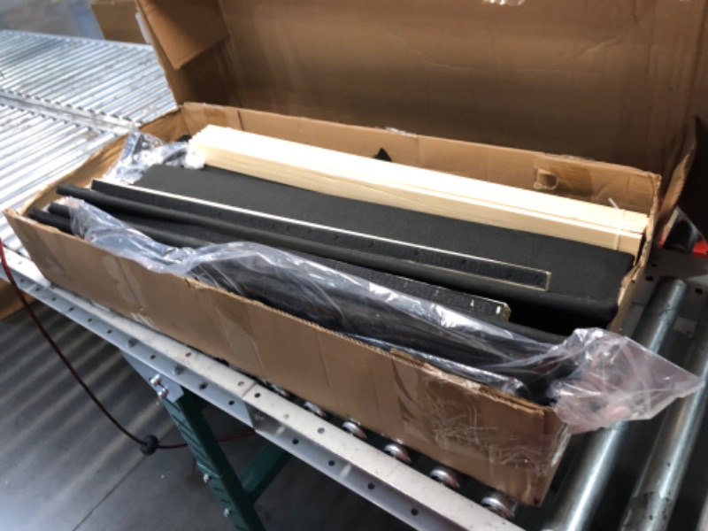 Photo 1 of ***INCOMPLETE - SEE COMMENTS***
Twin Size Bed Frame with Wingback Button Tufted Storage Headboard and Type AC Ports, Upholstered Platform Bed, Heavy Duty Slats Support, No Box Spring Needed, Easy Assembly, Black