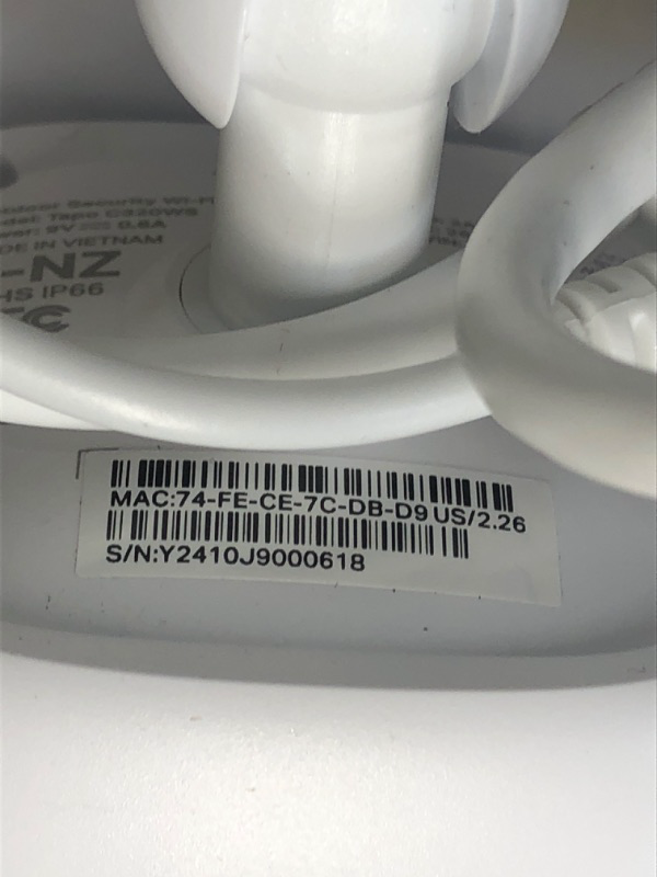 Photo 1 of (used)(missing pieces) Tapo TP-Link 2K QHD Security Camera Outdoor Wired, Starlight Sensor for Color Night Vision, Free AI Detection