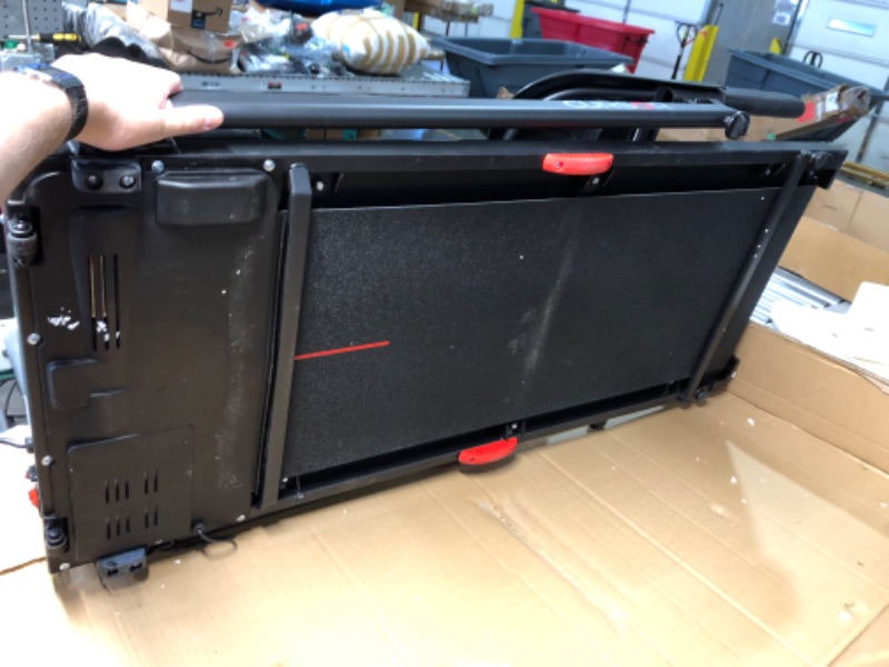 Photo 1 of ***USED - DOESN'T POWER ON - UNABLE TO TROUBLESHOOT - LIKELY MISSING PARTS - SEE PICTURES***
CURSOR FITNESS Home Folding Treadmill with Pulse Sensor