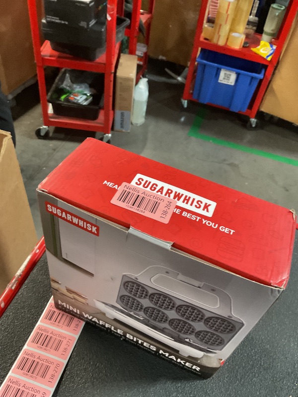 Photo 1 of ***HEAVILY USED - DIRTY - SEE PICTURES - UNABLE TO TEST***
SugarWhisk Mini Waffle Maker Machine, Tiny Waffle Bites Iron for Kids, Bake 8 x 2'' Tiny Waffle Bites, Small Waffle Maker, Compact & Easy Use, Non Stick Surface, Recipe Included, White