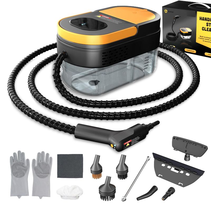 Photo 1 of (PARTS) (NOT A COMPLETE SET) Steam Cleaner, 3-Level Adjustable Handle, 15s Heat-Up, 1.69 Quarts Tank, Portable Steamer for Cleaning with 11 pcs Accessories, Steam Cleaner for Home for Dirt, Grease, Grout, Tile,Floor,Couch and Car
