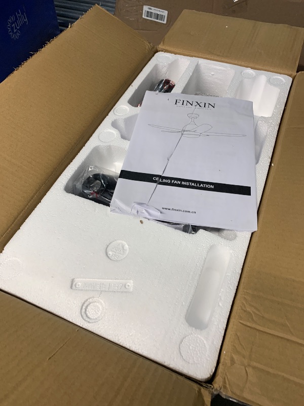 Photo 1 of (PARTS) FINXIN Indoor Ceiling Fan Light Fixtures LED 52 Ceiling Fans for Bedroom,Living Room,Dining Room Including Motor,Light,3/5-Blades,Remote Switch (Black)