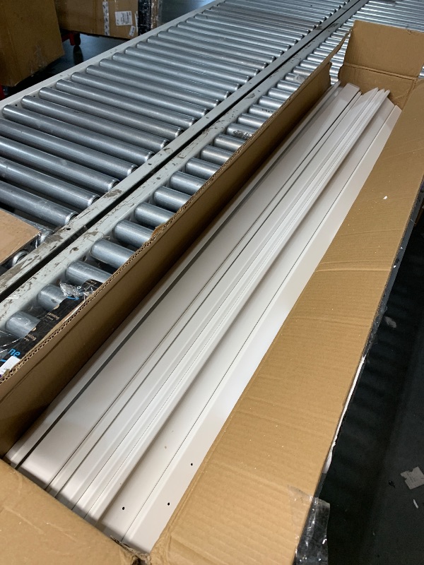 Photo 1 of (FAIR) (PARTS) 48" W X 48" H Air Conditioner Fence Trash Can Fence 48" W X 48" H Pool Equipment Enclosure Vinyl Privacy Fence Outdoor No Dig Privacy Fence 2 Panels with Metal Stake, White