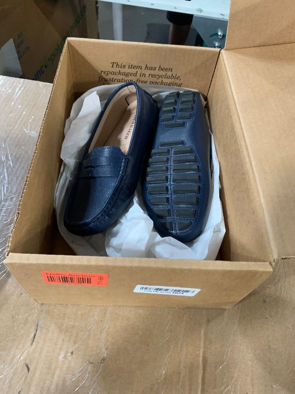 Photo 1 of (USED/FAIR) BEAUSEEN Navy Blue Penny Loafers for Women Size 7 Genuine Leather Women's Driving Loafers,7 US
